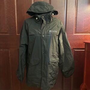 Columbia Black Hooded Rain Jacket